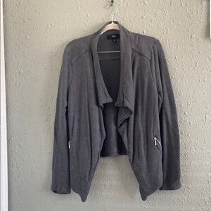 Source Unknown Gray Knit Blazer with Waterfall Collar